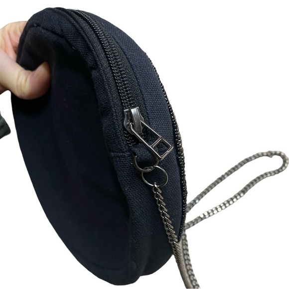 Shirdee Cotton Beaded Camo Bee Circle Bag With Metal Crossbody Strap - Picture 4 of 7